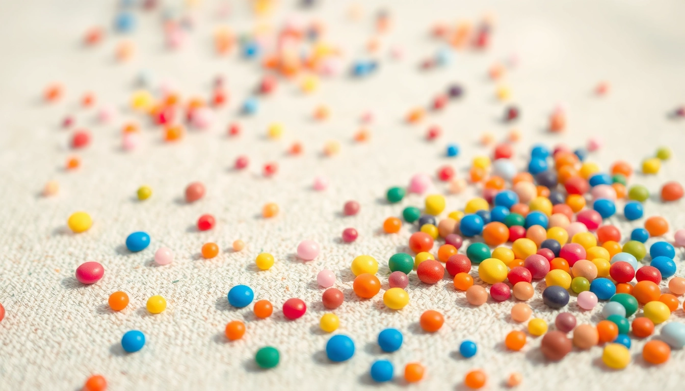 Playful scene showcasing colorful silly dots on a textured canvas, bursting with energy.