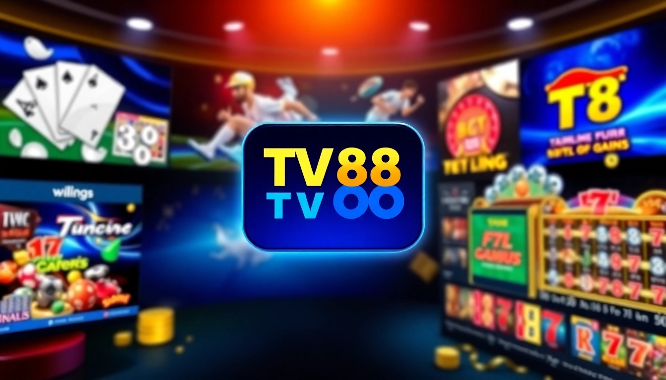 TV88 interface showcasing diverse gaming options for online betting enthusiasts.