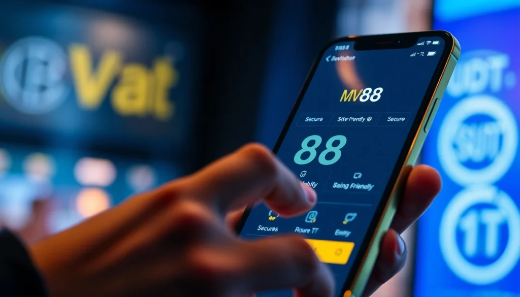 The MV88 app interface for safe USDT transactions displayed on a smartphone.