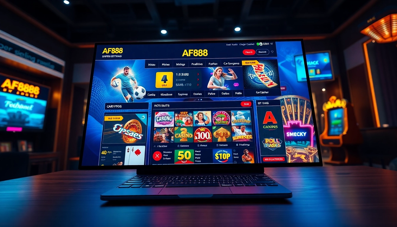 AF88 online gaming interface showcasing user-friendly navigation and vibrant casino elements.