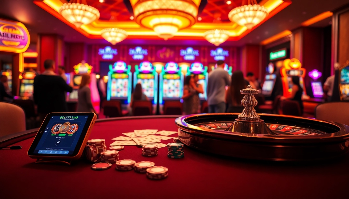 Experience excitement with the 6L777 Link while playing various casino games at a vibrant table.