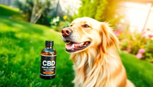 Promote health and happiness with CBD Oil For Dog in a sunny outdoor setting.