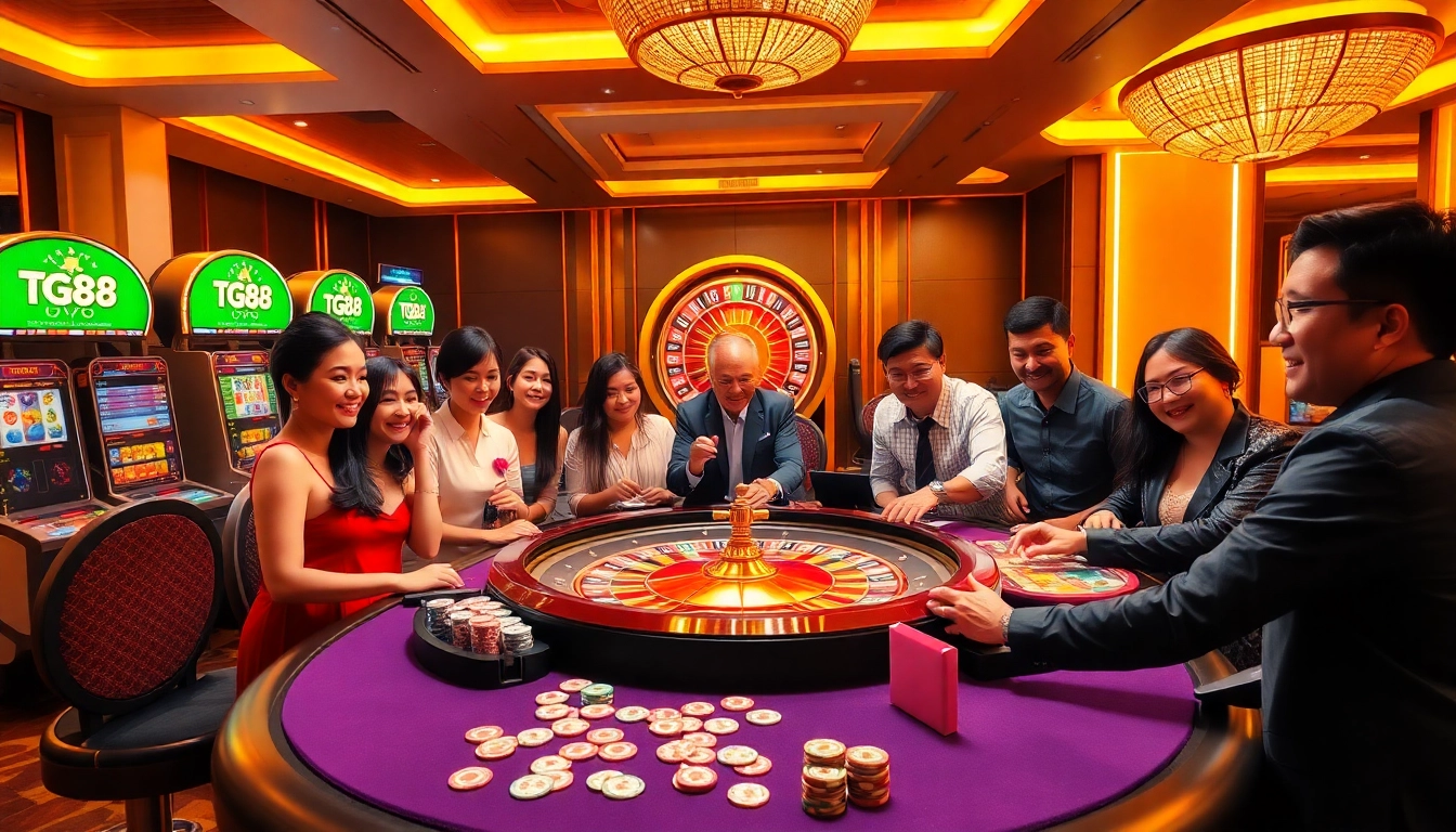 Engaging players enjoying TG88 com casino experience with vibrant games and betting action.