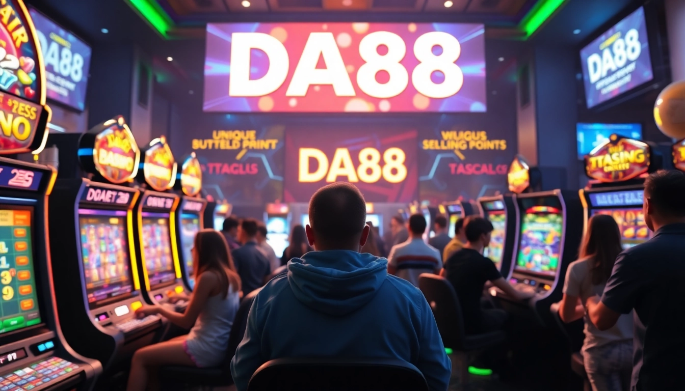 DA88 gaming experience with players enjoying vibrant casino and sports betting games