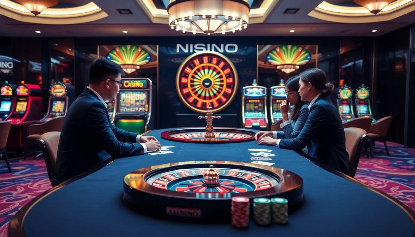 Experience the thrill of betting at nhà cái lv88 with an exciting casino table setup.