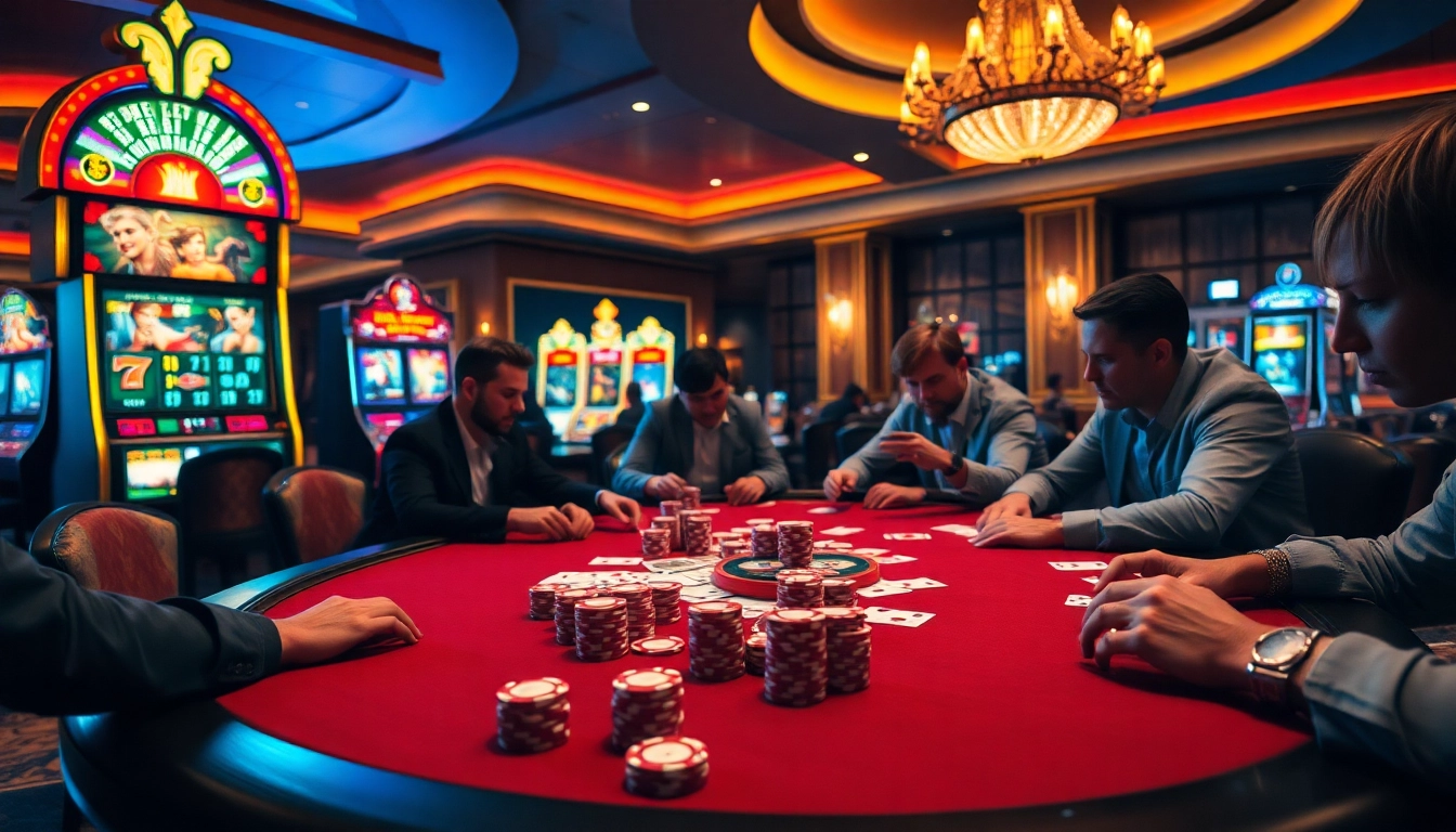 Experience excitement at 555win's luxurious poker table with colorful chips and cards.