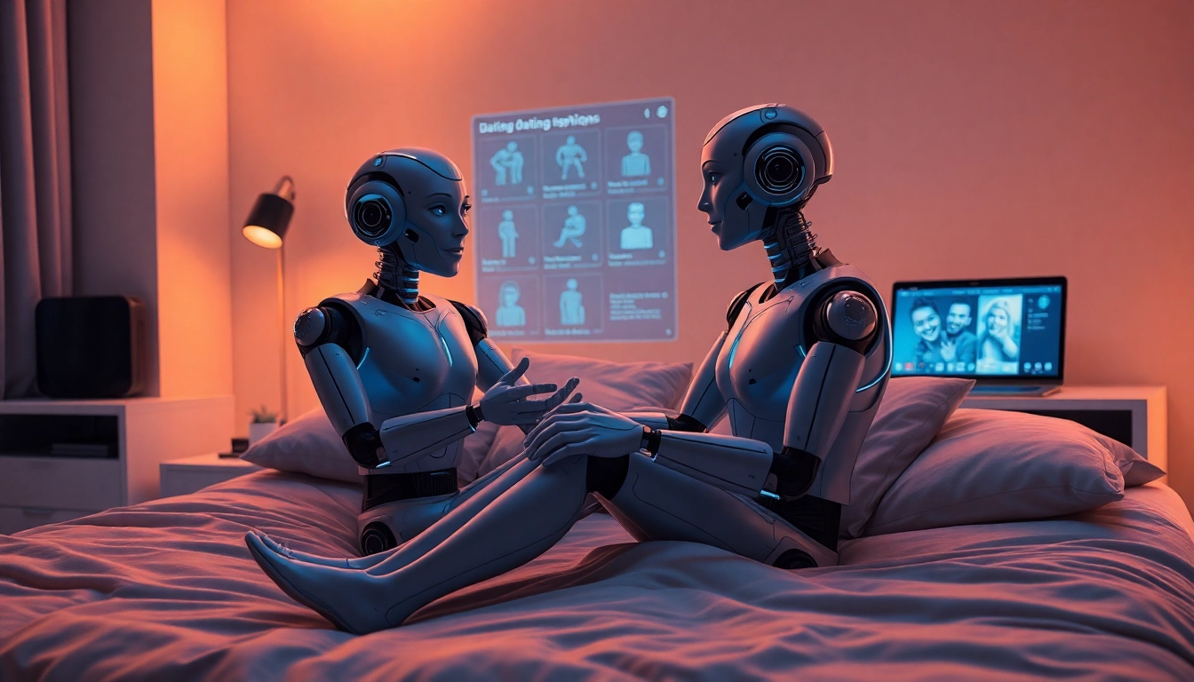 AI sex companion engaging in playful conversation in a cozy, modern bedroom.