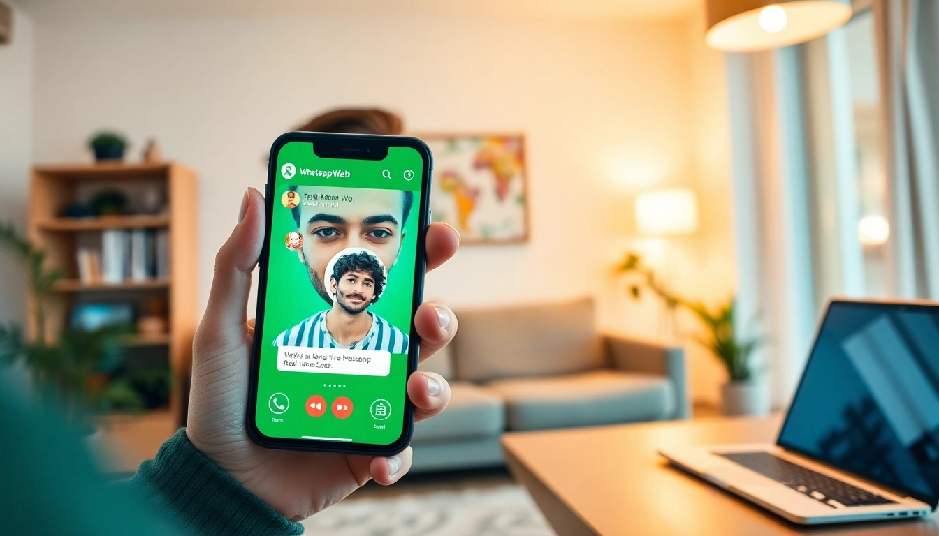 WhatsApp 网页版界面，展示 快连官网 的视频通话、位置共享等功能，打造无缝沟通。