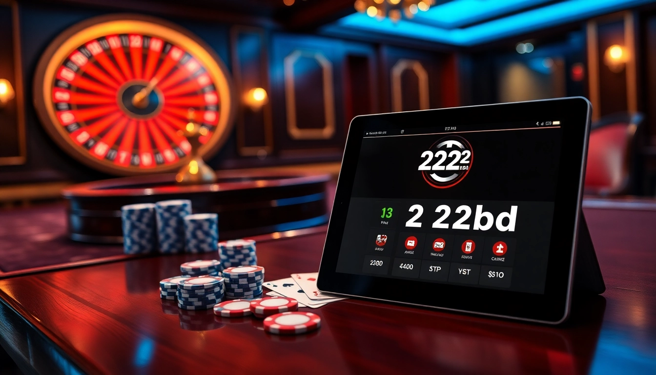 Engaging gameplay at 222bd casino with vibrant roulette and poker chips