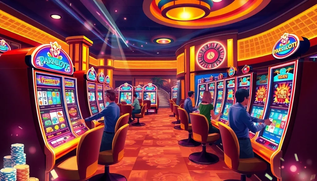 Engaging players enjoying demo slot pragmatic machines in a vibrant casino setting.