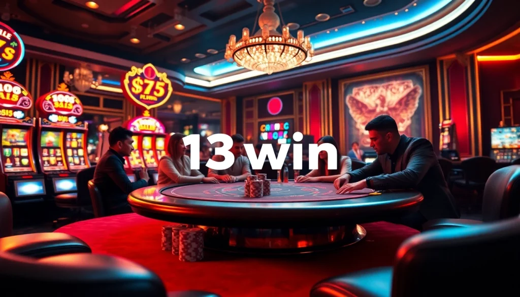 Watch players strategize their next moves at the 13win casino table.