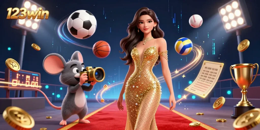 Experience thrilling gameplay at 123win with a striking illustration capturing the excitement of casino entertainment.