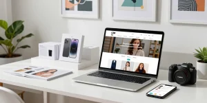 Shopping online for quality 레플리카 사이트, featuring stylish products and inviting workspace.