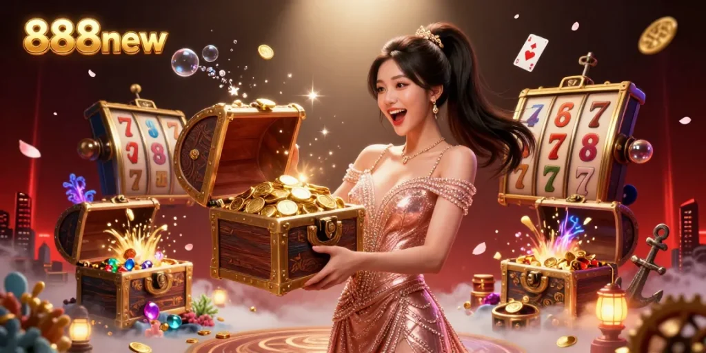 Sparkle with excitement at 888new while winning big with golden treasures in a vibrant casino.