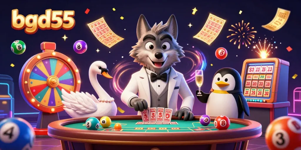 Engage in thrilling gaming with bgd55 featuring vibrant characters and casino elements.