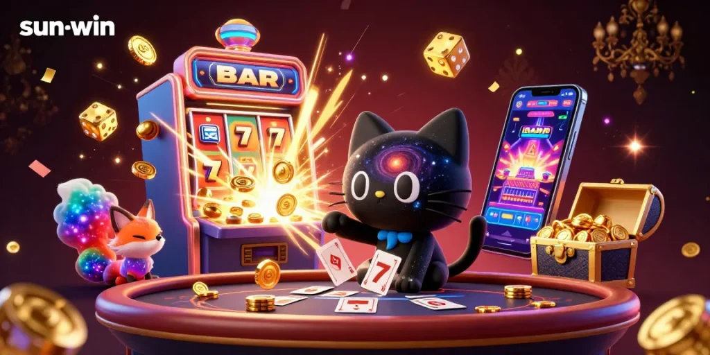 Experience the excitement of sun-win's cosmic casino with dynamic elements and engaging characters.